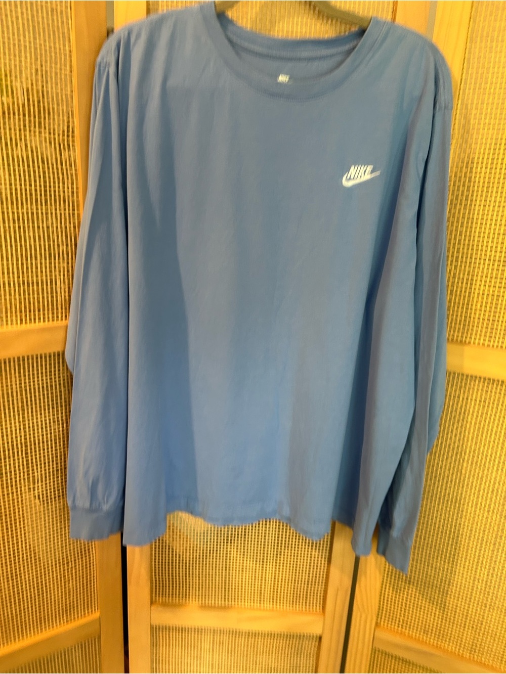 Nike Light Blue Long Sleeve Shirt with White Swoosh - Picture 6 of 10